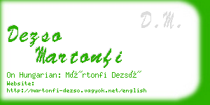 dezso martonfi business card
